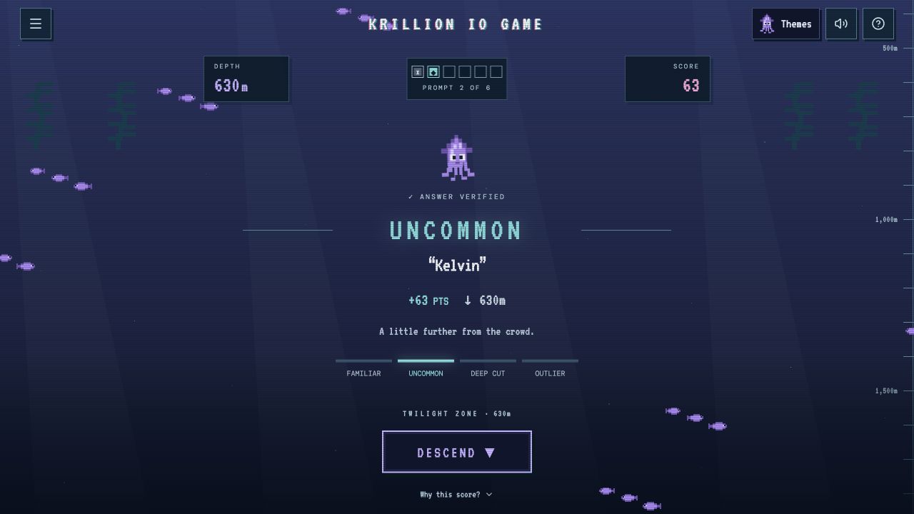 Krillion IO Game website preview
